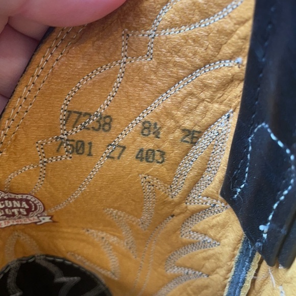 Nocona boots black genuine leather Men Cowboy Western 8.5 EE style number 7501 - Picture 6 of 14